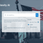 Perplexity AI research tool interface and logo for USA businesses 2026