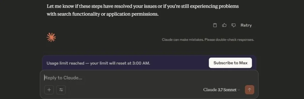 claude ai free rate limit popup