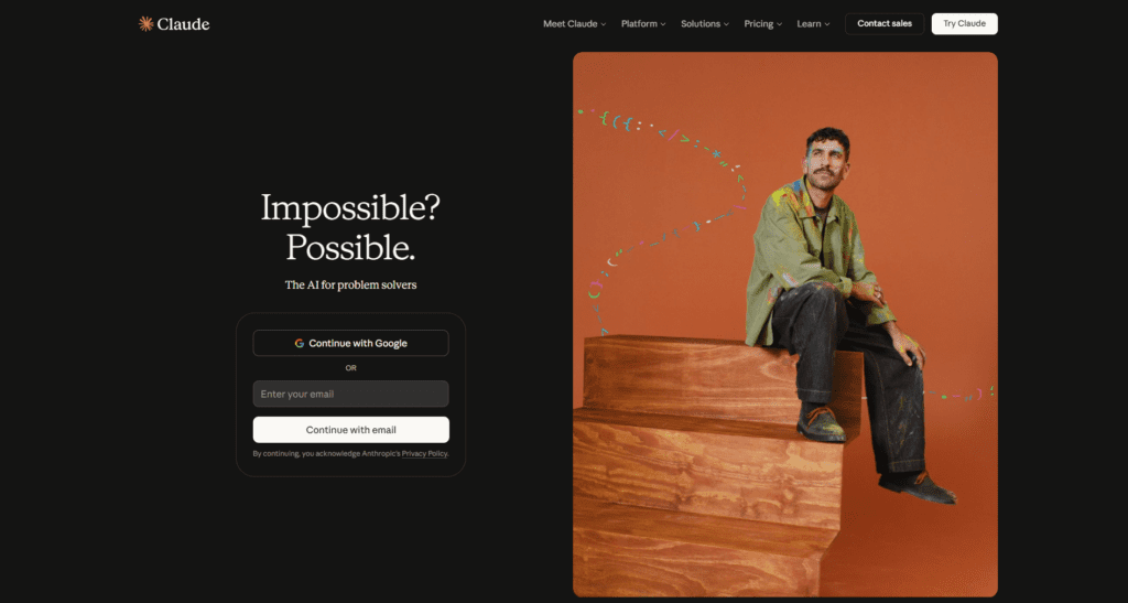 claude ai free signup page