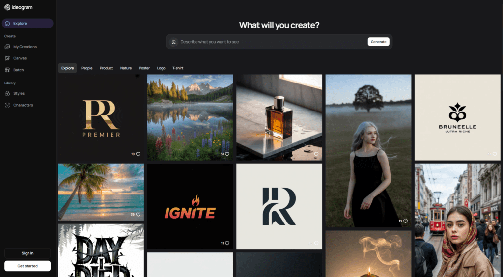 ideogram ai free text to image homepage