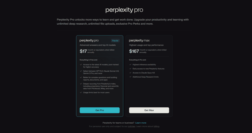 perplexity ai pro pricing usa 2026