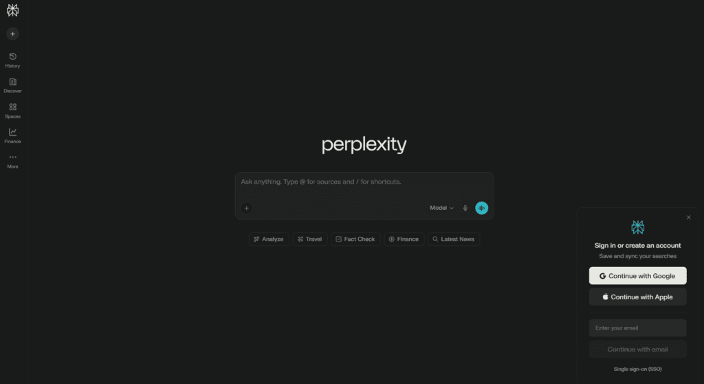 perplexity ai research tool homepage 2026