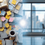 AI transforming messy business notes into organized digital dashboard for small business 2026