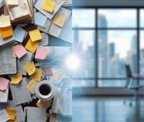 AI transforming messy business notes into organized digital dashboard for small business 2026