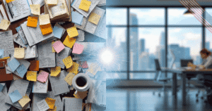 AI transforming messy business notes into organized digital dashboard for small business 2026