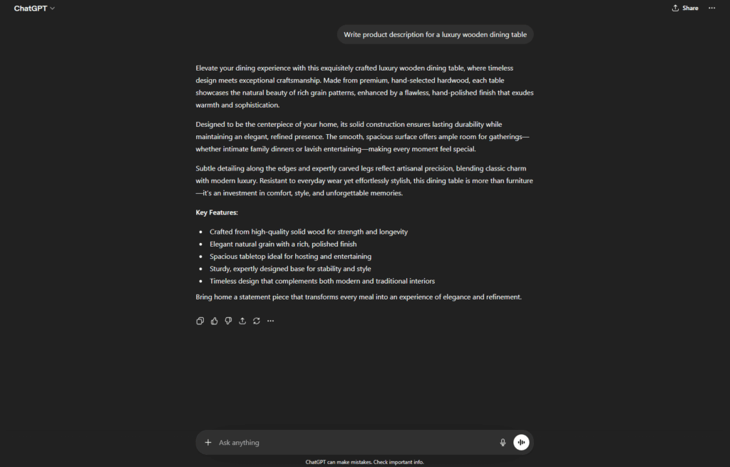 chatgpt custom gpt generated response 2026