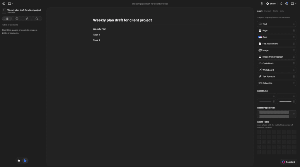 Craft AI document summary example