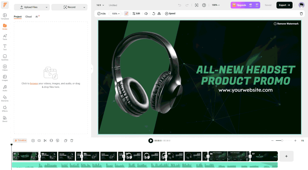 Social media content created using FlexClip template editor