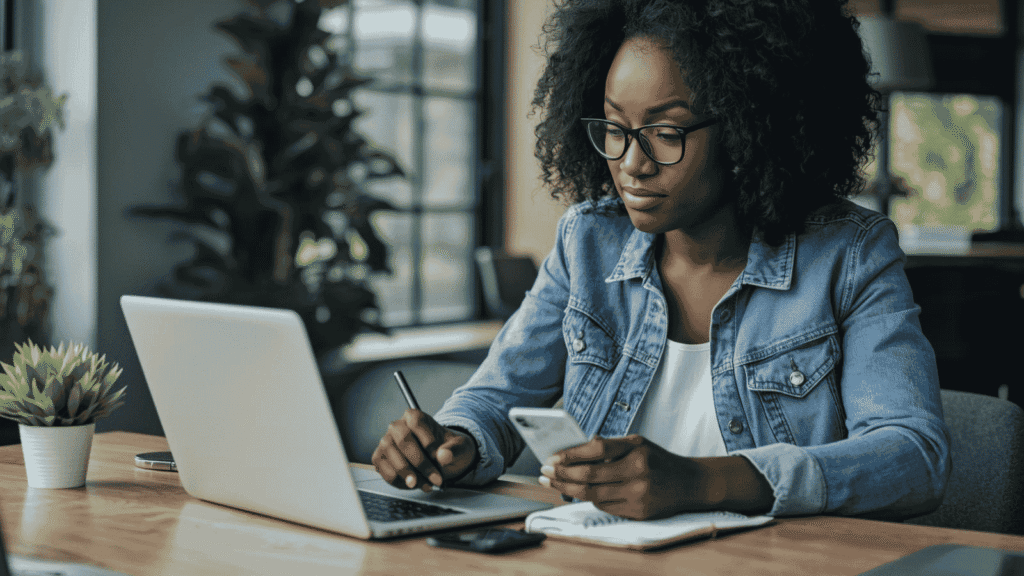 social media manager using AI to track trends and engagement