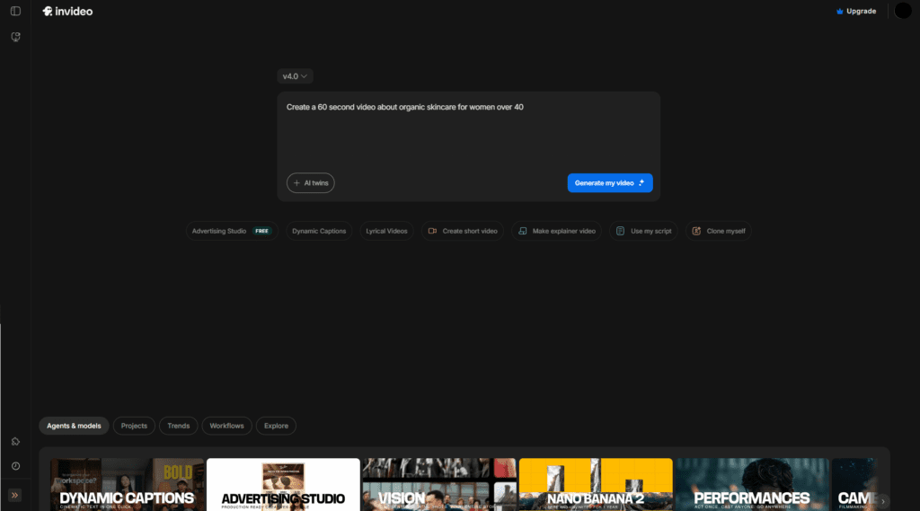 invideo ai text to video prompt 2026
