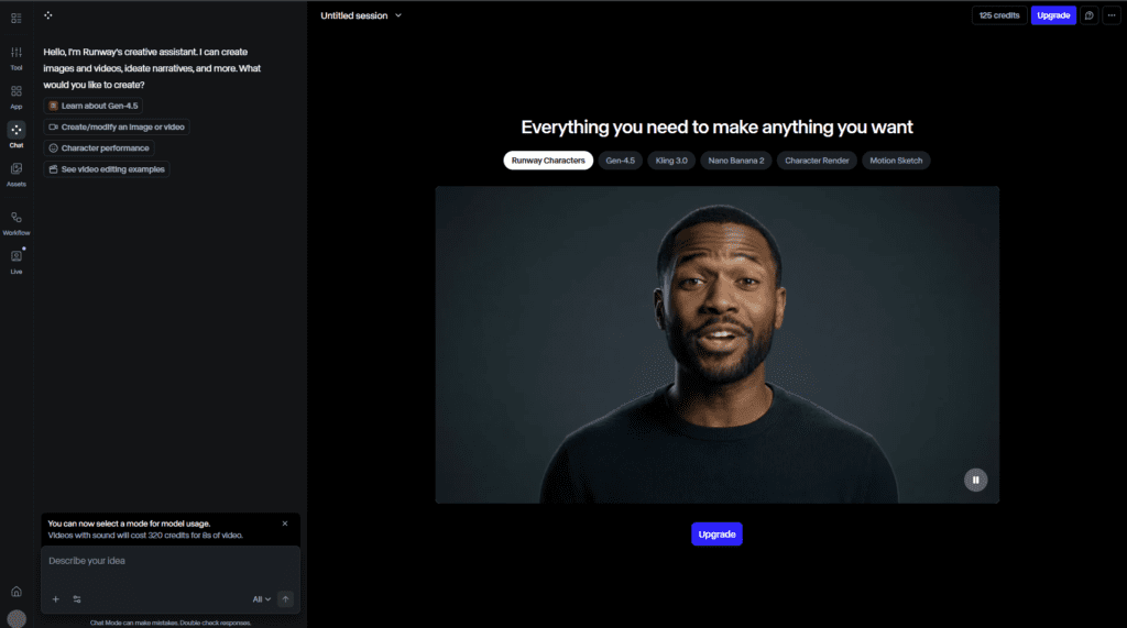 runway ml ai video generator interface 2026