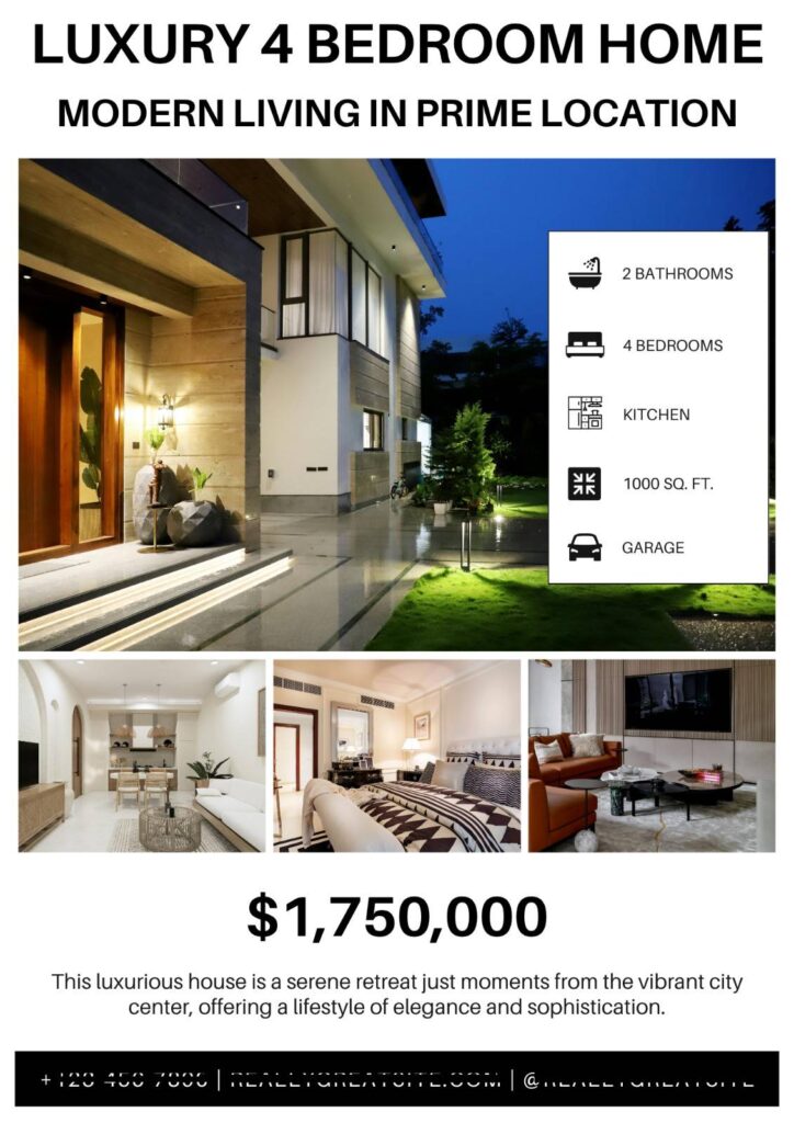 completed real estate marketing flyer design