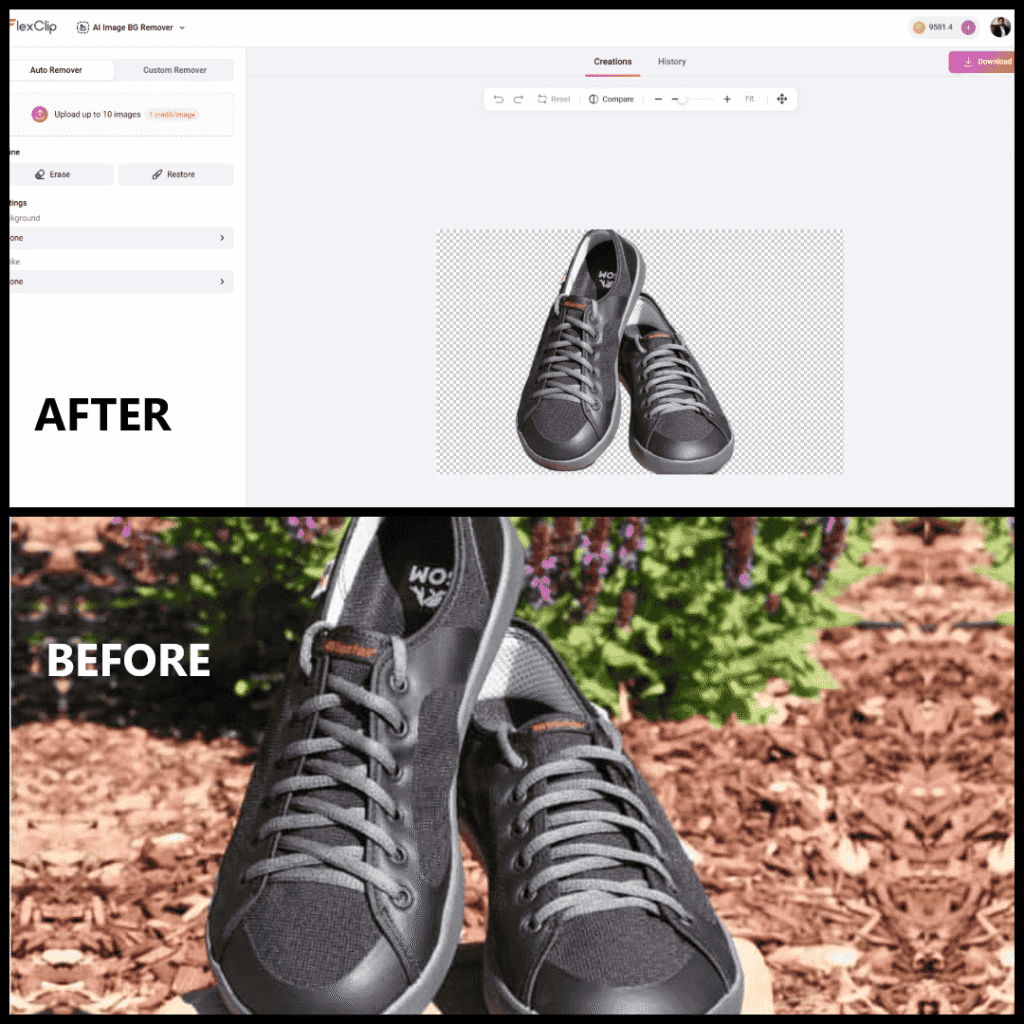 Product image with background removed using FlexClip transparent image tool