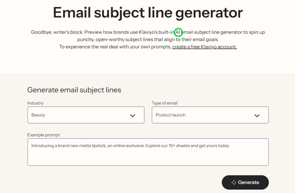 AI subject line suggestions with predicted performance scores