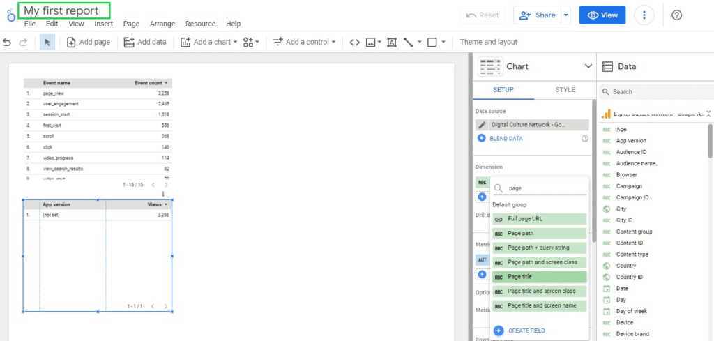 AI narrative output alongside chart data
