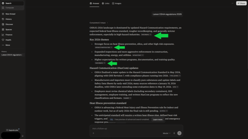 Perplexity AI legal research with cited sources