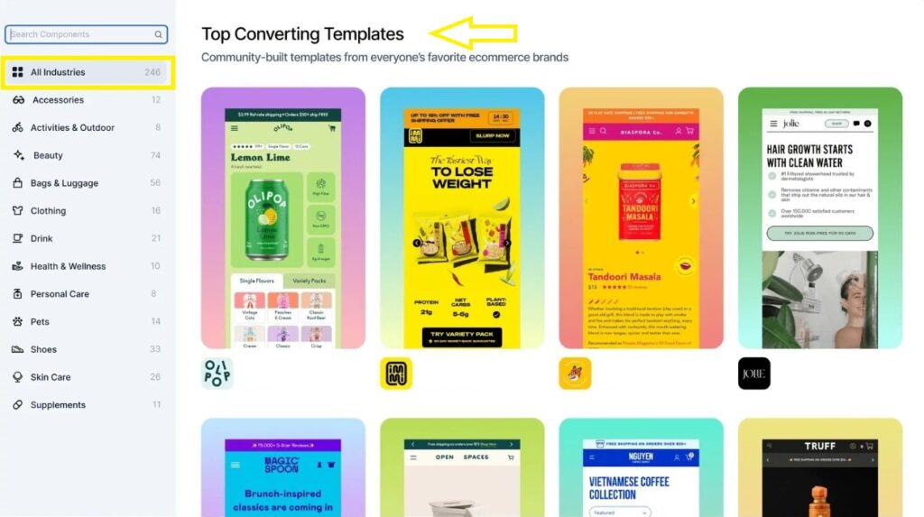 Completed Shopify landing page from Replo with AI generated copy sections