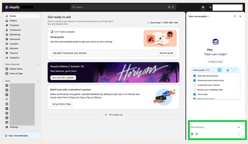 Shopify Sidekick AI assistant answering store analytics question about best selling products
