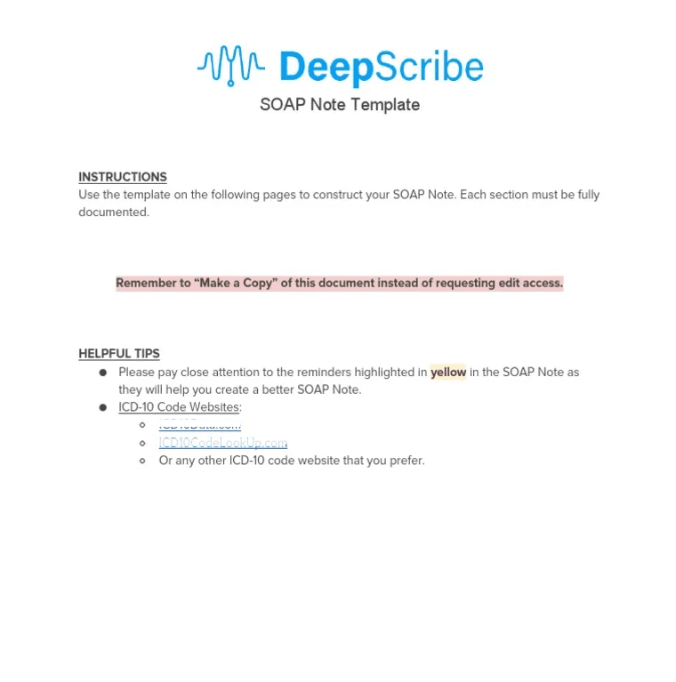 Complete AI-generated SOAP note in physician review interface with ICD-10 code suggestions highlighted