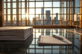 Professional CPA office USA 2026 with tax folders and financial documents representing best AI tools for accountants
