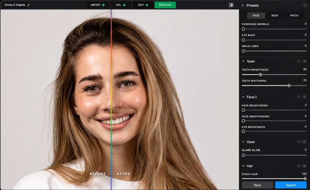 Aftershoot AI retouching applied across photography gallery